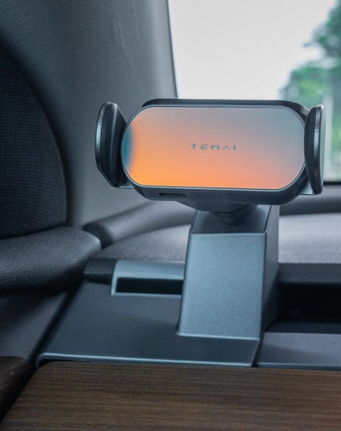 Support de téléphone portable TEMAI/meilleur support de téléphone de voiture/support de téléphone à charge solaire-Tesla modèle 3/Y 